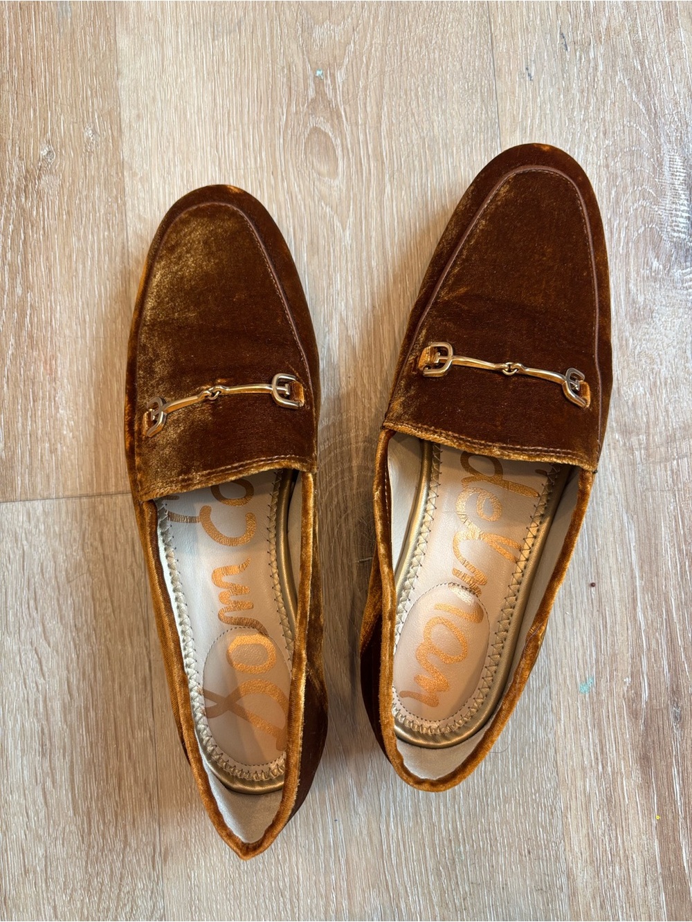 Women’s Velvet Loafers in Brown with Metal Bit - Picture 7 of 8